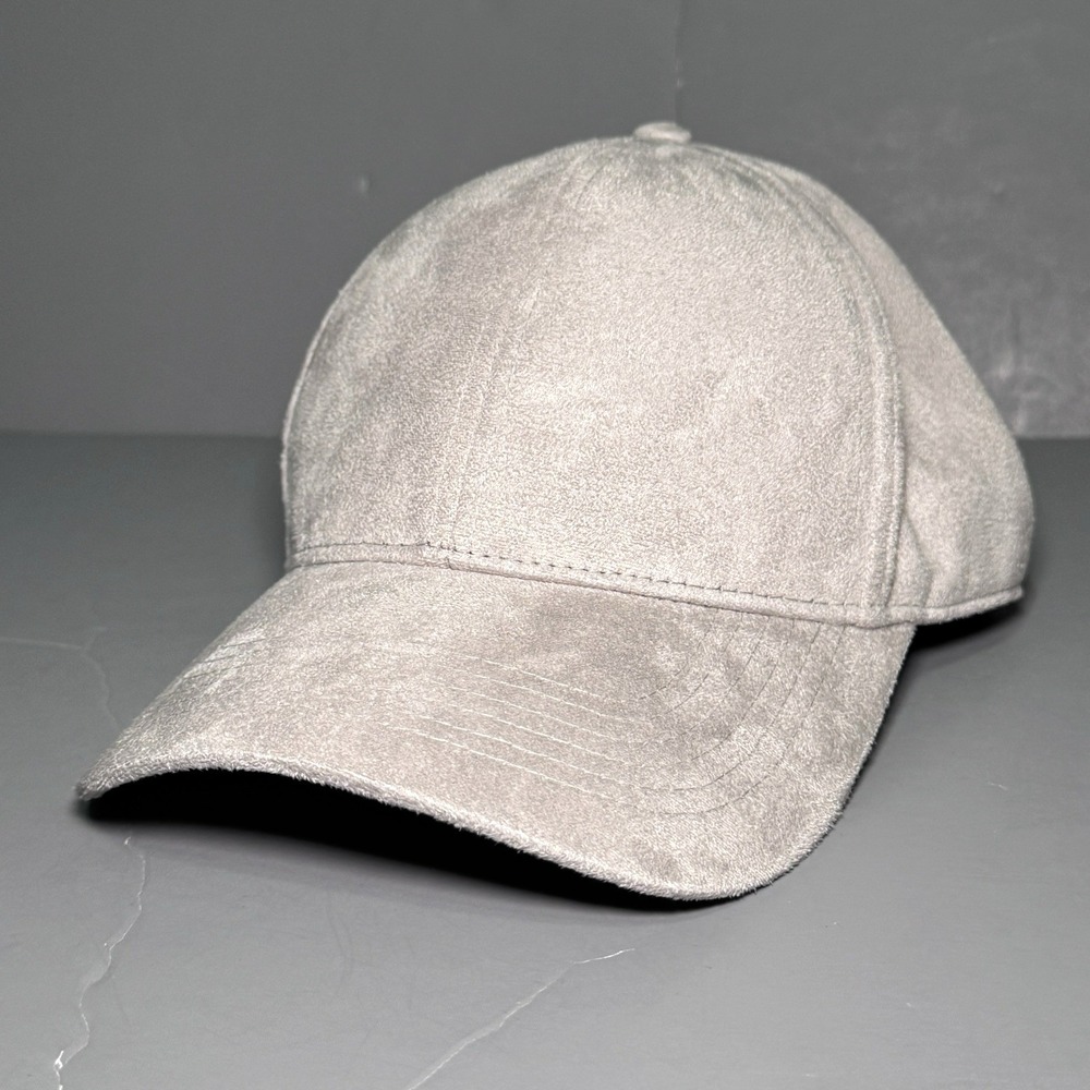 Boglioli Milano Cap Hat Mens Adjustable Strapback Gray Faux Suede Designer